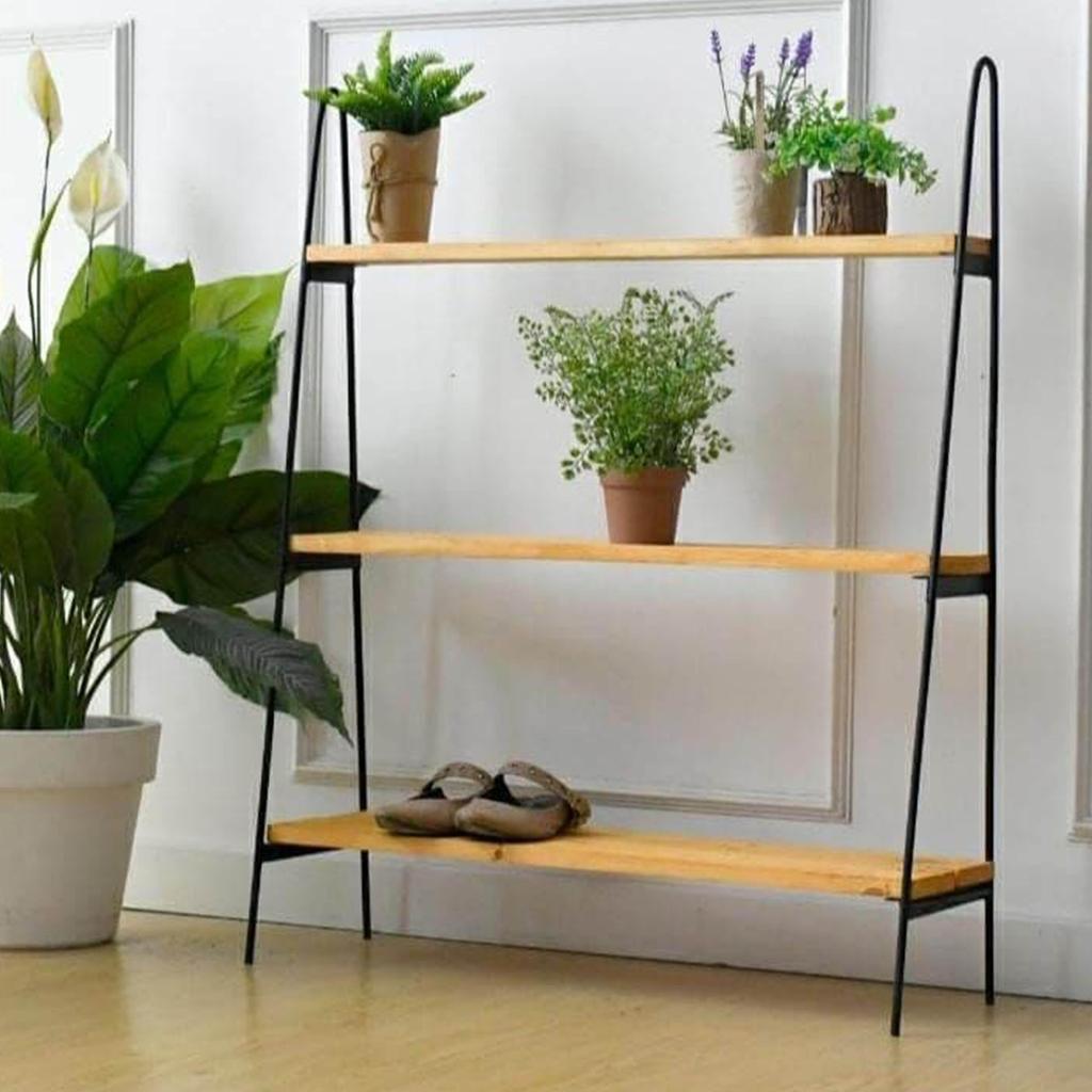 Rak Bunga Susun Besi Kayu Murah Hiasan Taman Minimalis Dekorasi