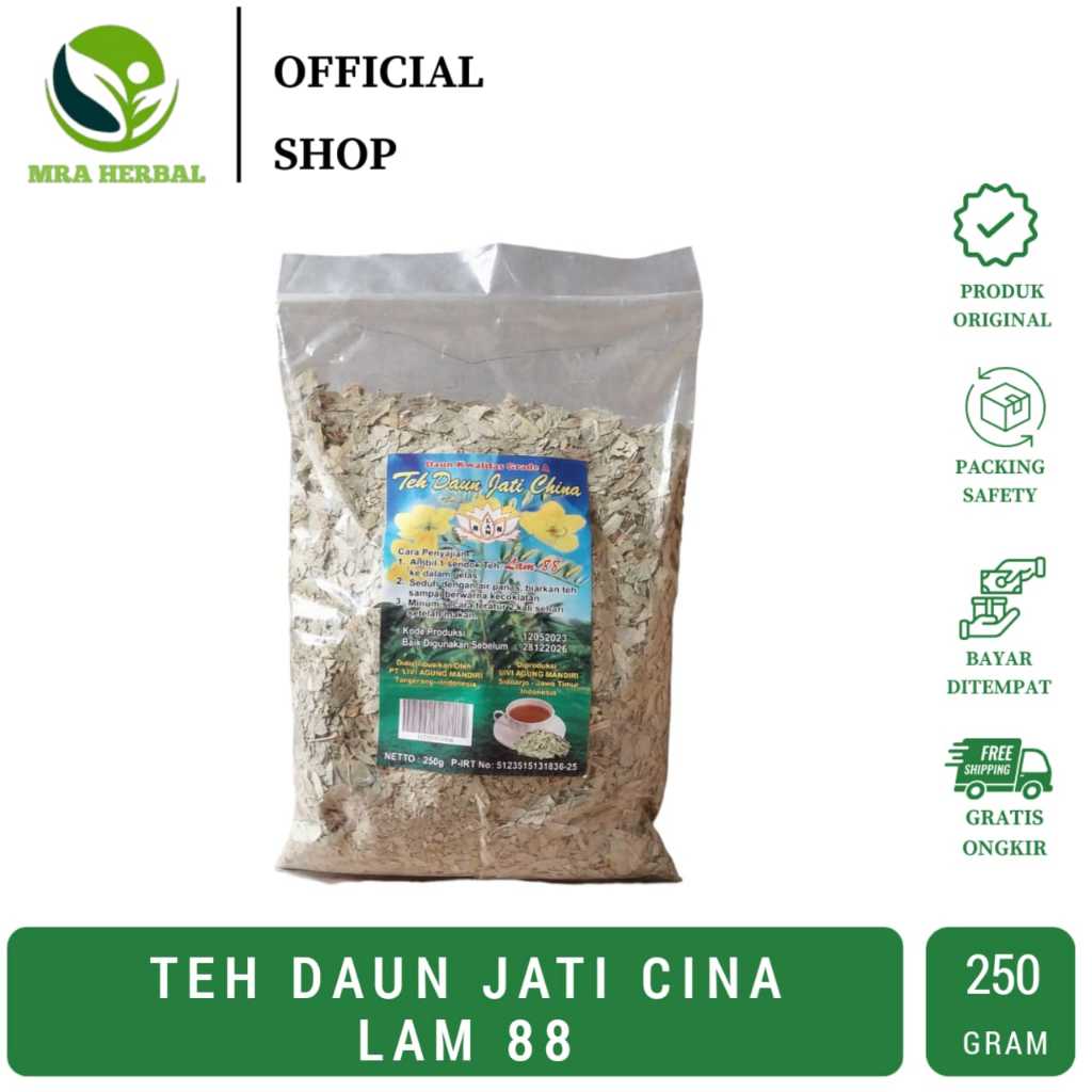 

Teh Jati Cina Lam 88 250 Gr | Obat Herbal Diet Teh Daun Jati China | Teh Peluntur Lemak Sliming Leaf