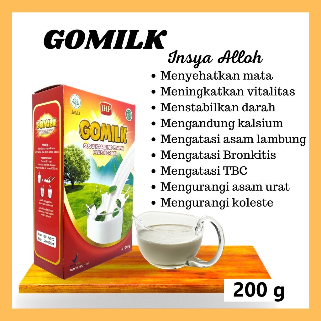 

SUSU GOMILK SUSU KAMBING ETAWA 200 GR plus HERBAL Susu Sehat Pengganti Sufor | Susu Coklat Susu Anak Susu Stroberi