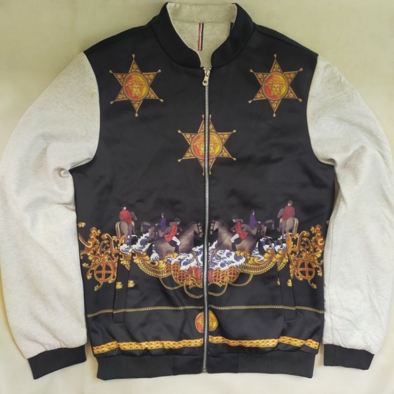 jaket varsity bomber corak print second bekas preloved original branded