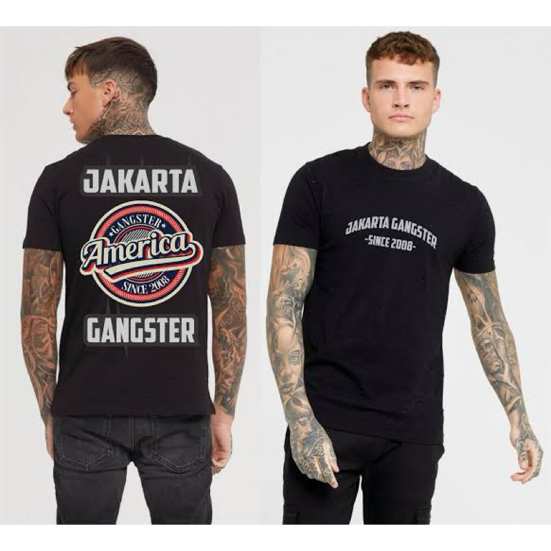 TSHIRT/KAOS GANGSTER AMERICA JAKARTA GANGSTER