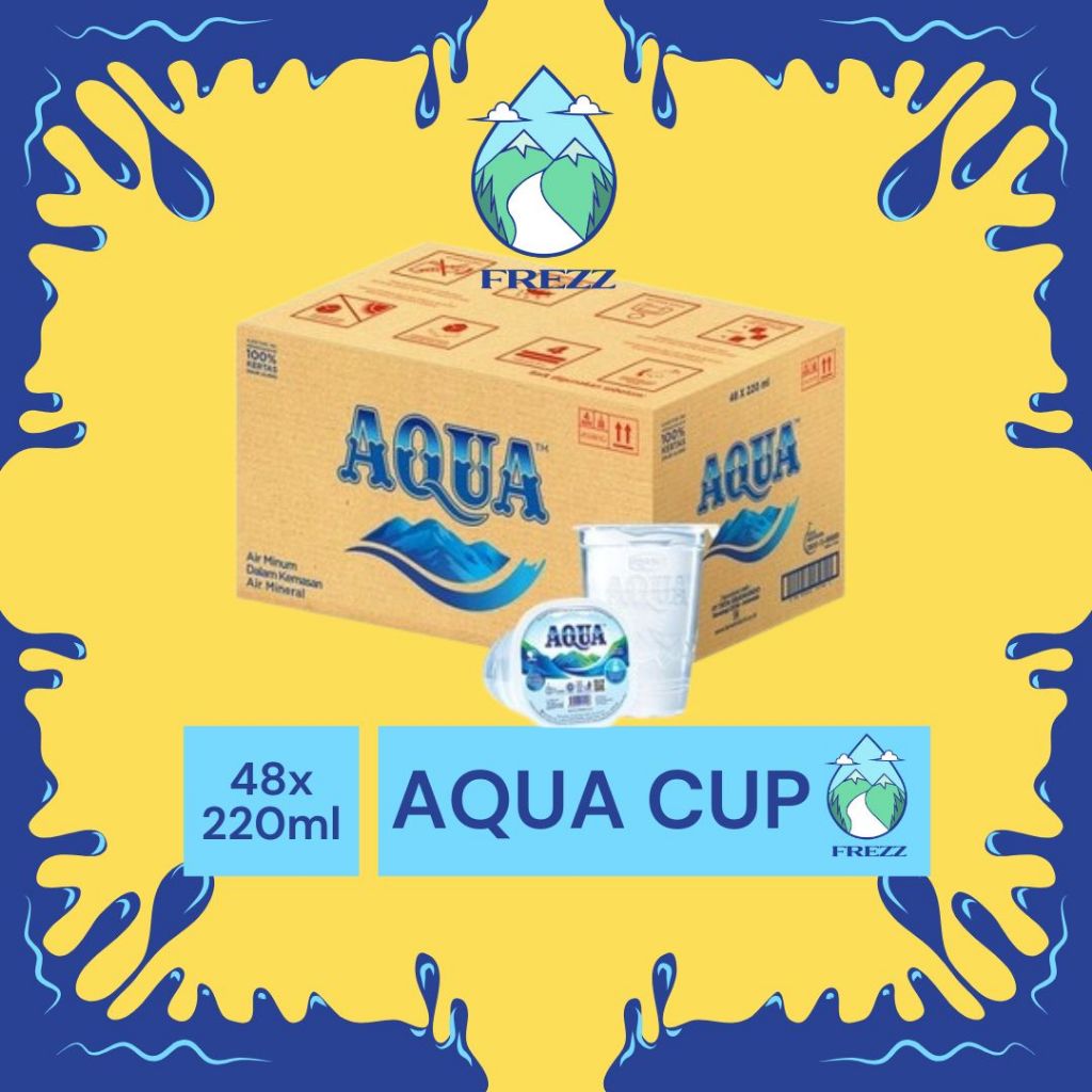 

(INSTANT) AQUA GELAS DUS 220ml Isi 48 CUP Per Karton - READY AQUA CUP Air Minum Kemasan Botol Minuman Kardus