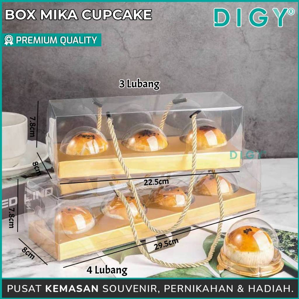 

Box Mika 3 Cupcake + Tatakan Gold / Box Mika Kue Nastar / Kota Mika Kue / Box Mika 4 Cupcake / Box Mika Hampers Kue