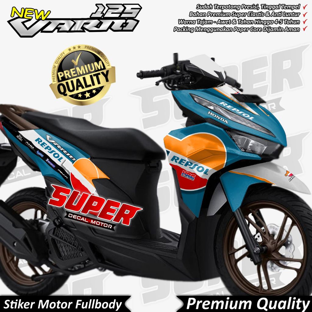 (COD) Stiker Decal Honda Vario 125 New 2023 Full Body Variasi Konsep Repsol