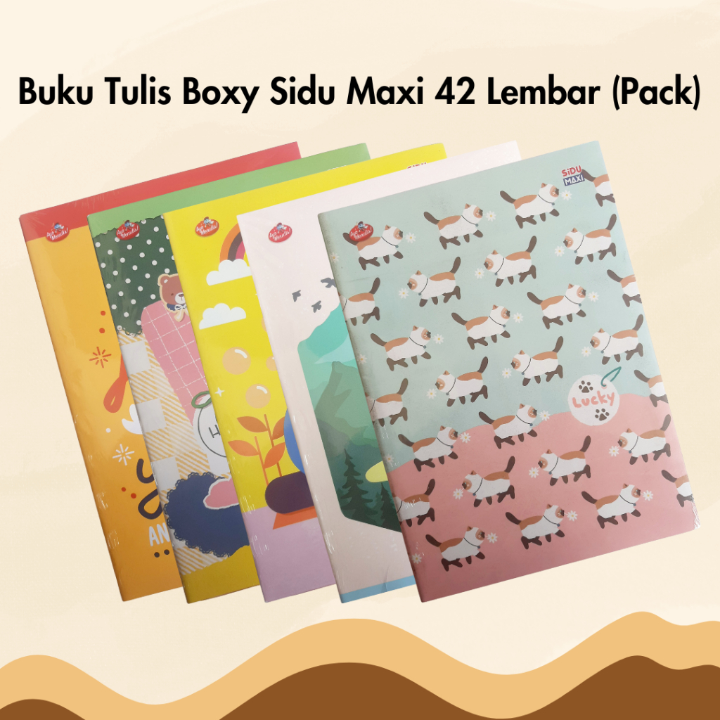 

Buku Tulis Boxy Sidu Maxi Isi 42 Lembar 1 Pack 5 Buku Sinar Dunia