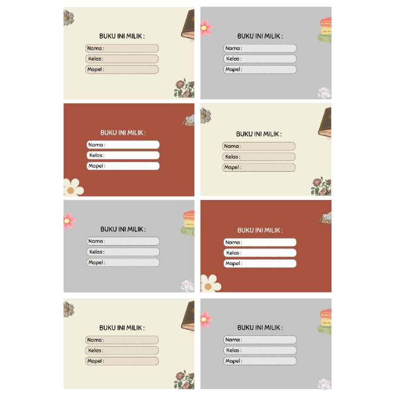 

tempelan nama di buku sticker nama custom