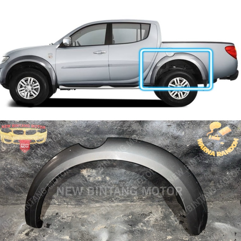 Over fender mitsubishi triton belakang kiri 2010 2014 original