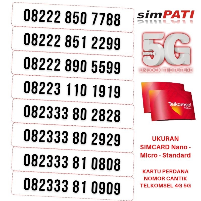 NOMOR CANTIK SIMPATI TELKOMSEL 4G 5G NOMER SIMPATI CANTIK KARTU PERDANA TELKOMSEL NOCAN SIMPATI ABAB