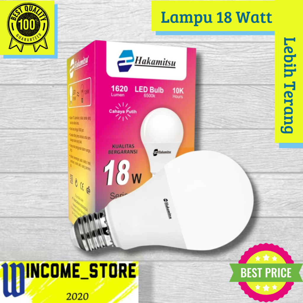 Lampu LED 18 Watt Murah / Lampu Trend Hakamitsu 18 Watt / Lampu Bohlam LED Terang 18 Watt