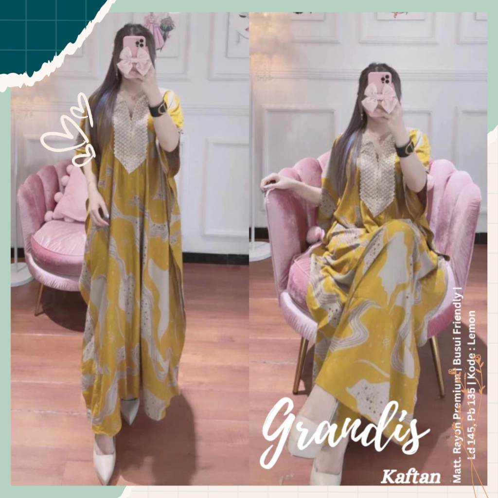 Gamis Etnik Kaftan Abaya Arab Dress motif Batik Adem Nyaman Oversize Daily Wanita Busui Bahan Rayon 