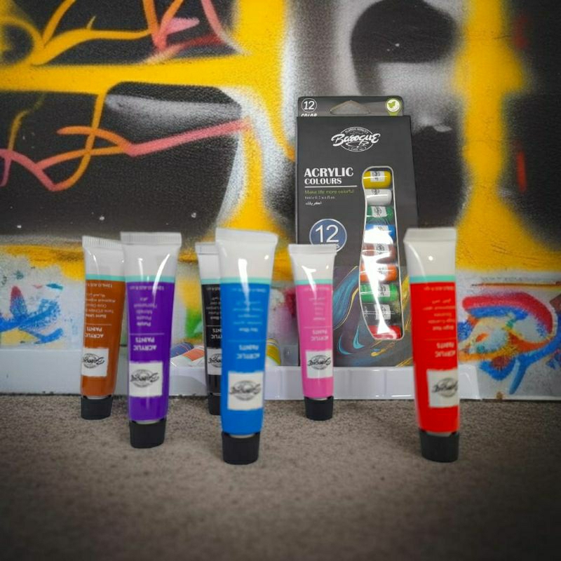 

Cat Lukis Akrilik ( Cat Acrylic kanvas 12ml 12warna )
