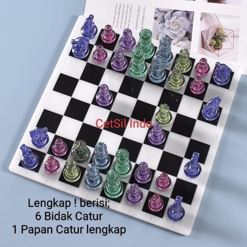 CETAKAN SILIKON RESIN EPOXY PAKET CATUR PAPAN CATUR