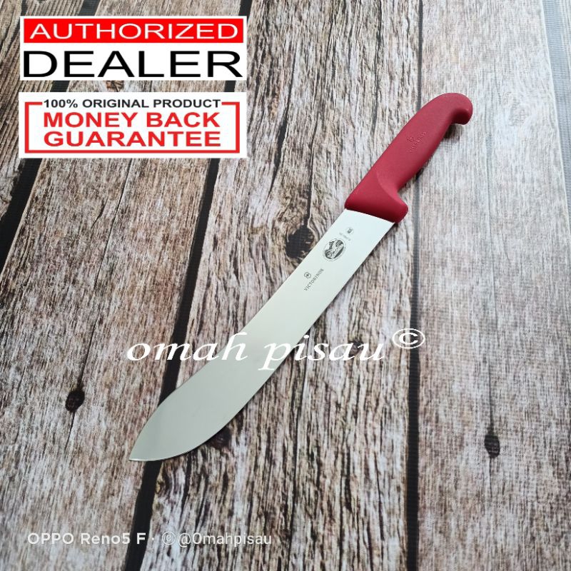 Butcher knife victorinox bullnose 25 cm 5.7401.25 Red Original Swiss pisau sembelih