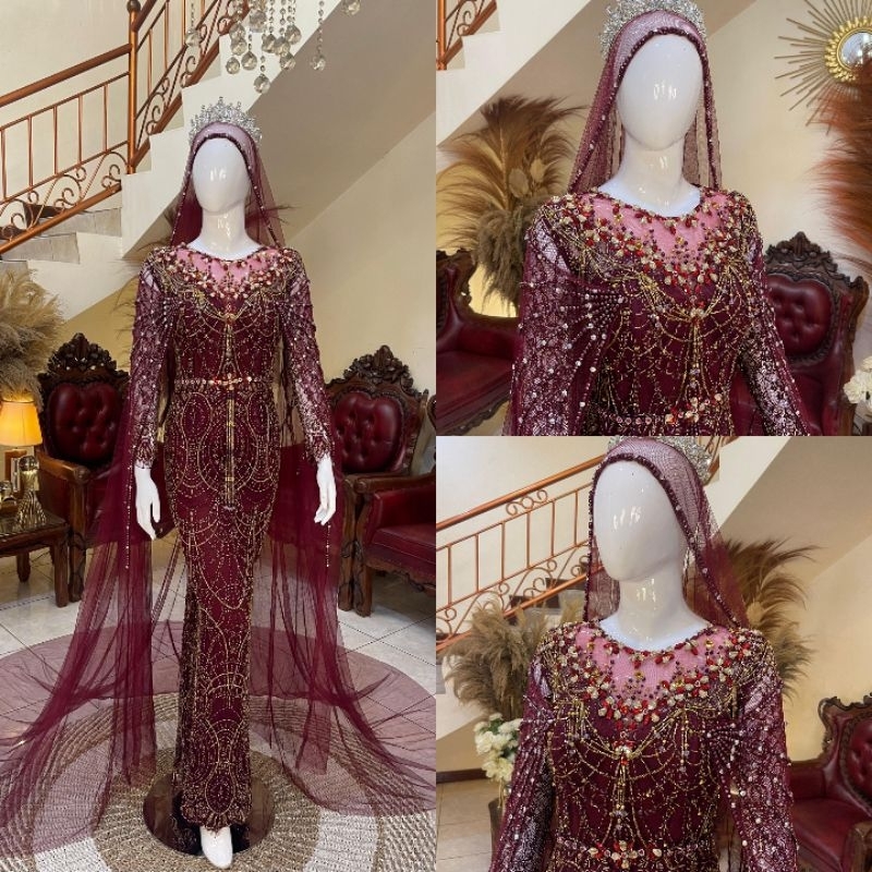 Gaun Pengantin slim santily premium || gaun pengantin slim mewah || gaun pengantin santily modern ||