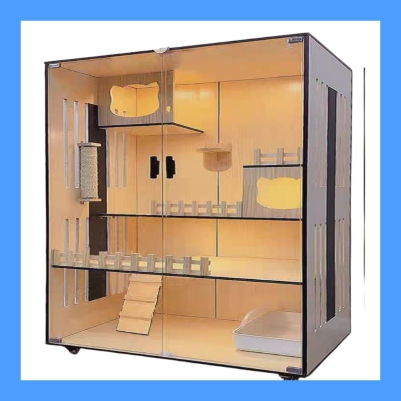 Boonecat - kandang kucing kayu mewah B9 120*60*120 dapet di bongkar pasang