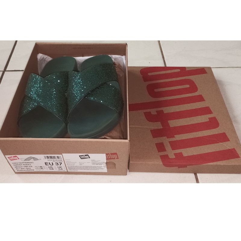 Fitflop Silde Original no 37 Sandal Fit Flop lulu Glitterball Cross Slide EU 37 US 6 UK4 Seperti Bar