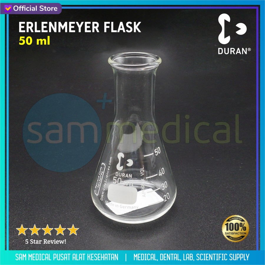 Duran Erlenmeyer Flask / Labu Erlenmeyer 50ml