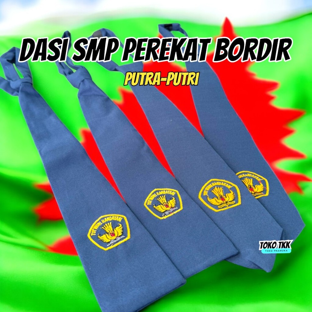 Dasi SMP / Dasi SMP perekat bordir (putra & putri)