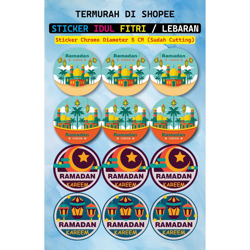 

STICKER IDUL FITRI / LEBARAN / HAMPERS / STICKER TOPLES TERMURAH (ISI 12)