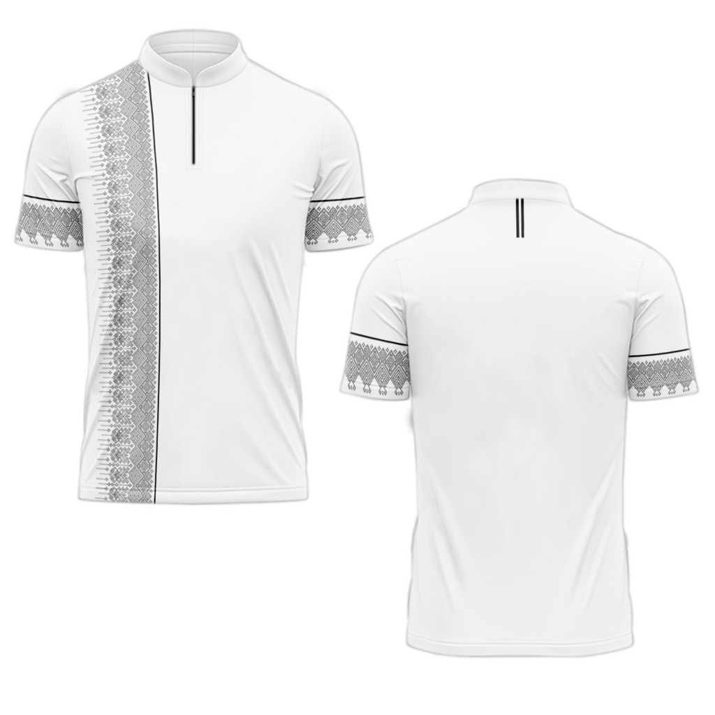 Baju koko muslim/ Putih 03/Kaos pria Dewasa jersey/motif full printing/panjang&Pendek terbaru/super 