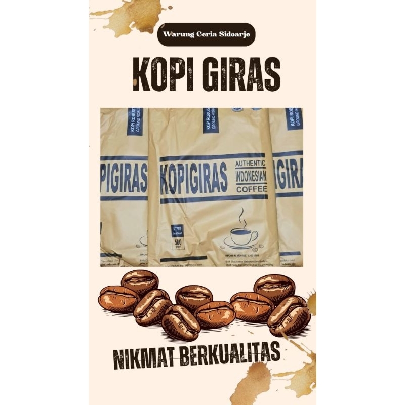 

Kopi Giras (500g)/Original Asli Robusta/Kopi Bubuk Nikmat/Kopi Mantap