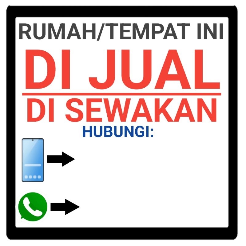 

Stiker Rumah Atau Tempat Ini Di Jual Atau Di Sewakan Tanpa Nomor Hp