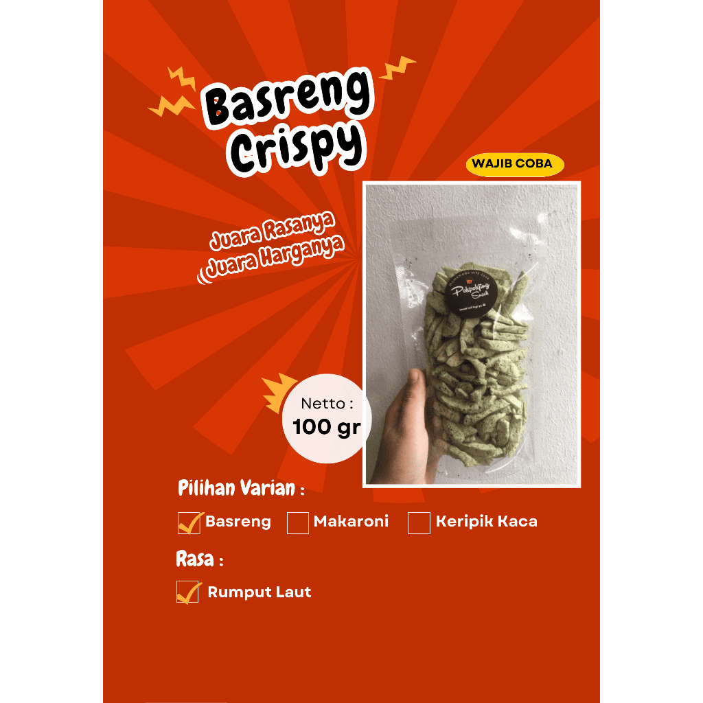 

BASRENG CRISPY STIK BALADO DAUN JERUK GURIH RENYAH