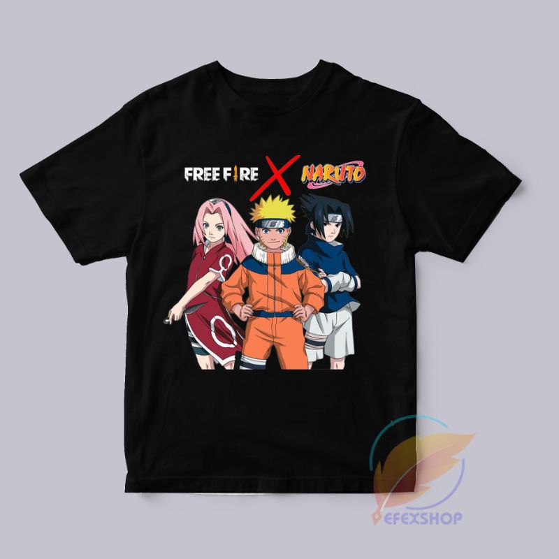 BAJU KAOS ANAK FREE FIRE X NARUTO BAJU ANAK NARUTO