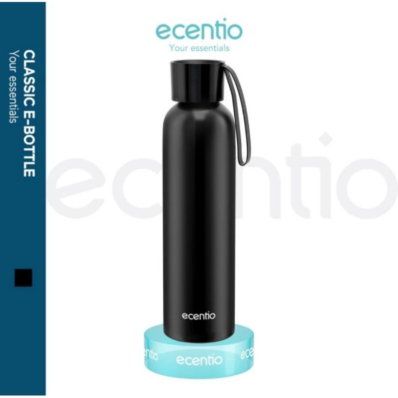 Ecentio Easy Grip 615ml Botol Minum Aluminium Hitam Matte