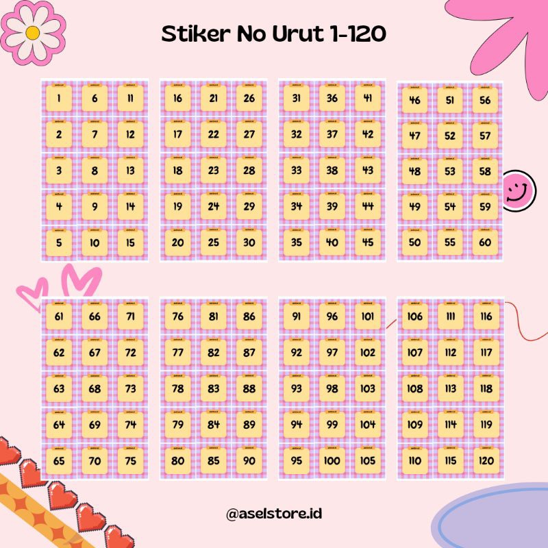 

Stiker Saving Album No Urut 1-120 By Aselstore.id