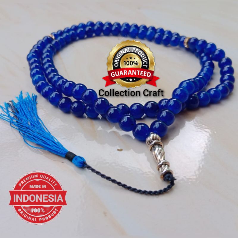 ✅Tasbih batu giok aceh biru asli  8mm 99 butir original