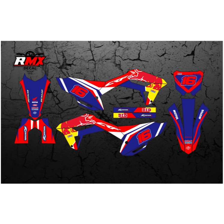 DECAL CRF 250-450 R 2021 FULLBODY (004) DEKAL STIKER CRF 250R 450R 2022 2023 2024 HITAM IJO STABILO,