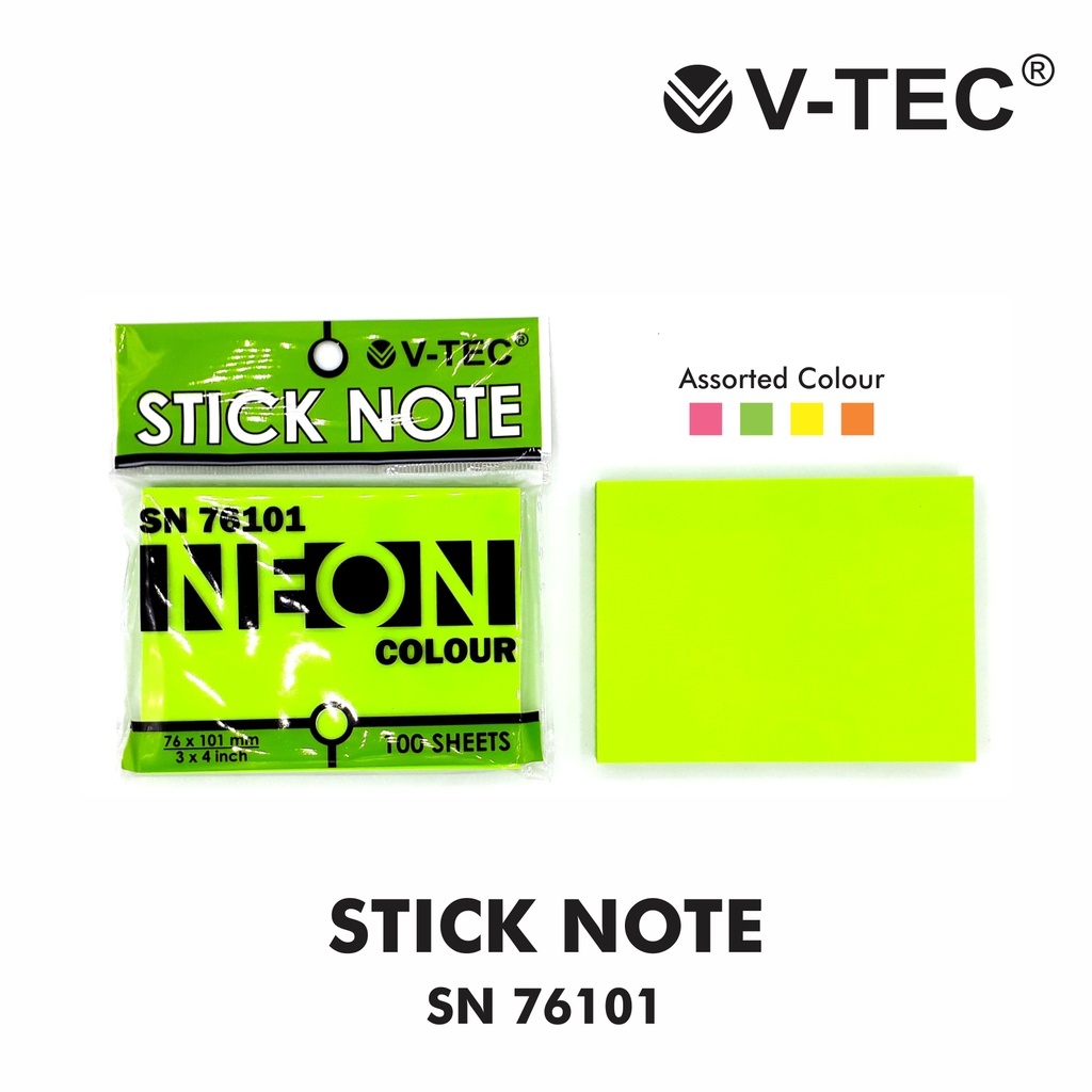 

V-TEC Sticky Note SN 76101-1CLR