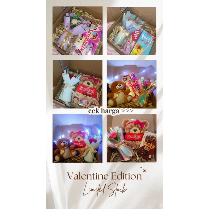 

HAMPERS BOX VALENTINE ISI COKELAT BONEKA MINI BOUQUET/SILVERQUEEN CHUNKY BENTUK BONEKA/STOK TERBATAS - CEK DESKRIPSI