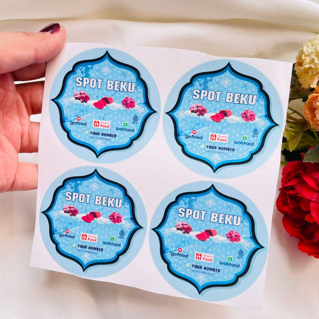 

5-8 Threemind Sticker Vinyl Frozen Food Bulat Label Kemasan Makanan Simpan Beku Basah Uk.Sedang