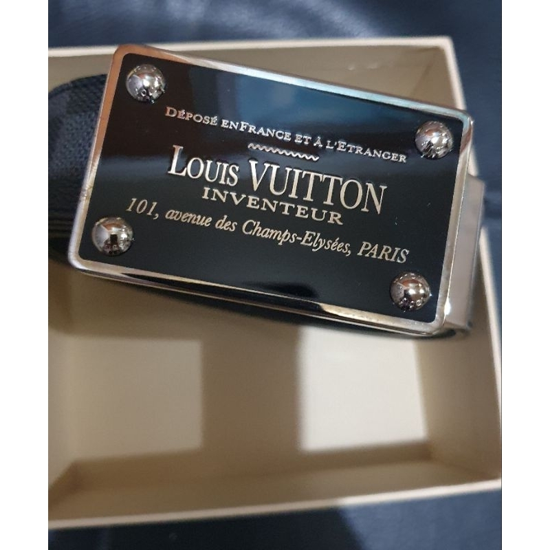 Belt ban pinggang LV Louis Vuitton Inventeur Reversible Belt Damier Graphite leather 100% Original