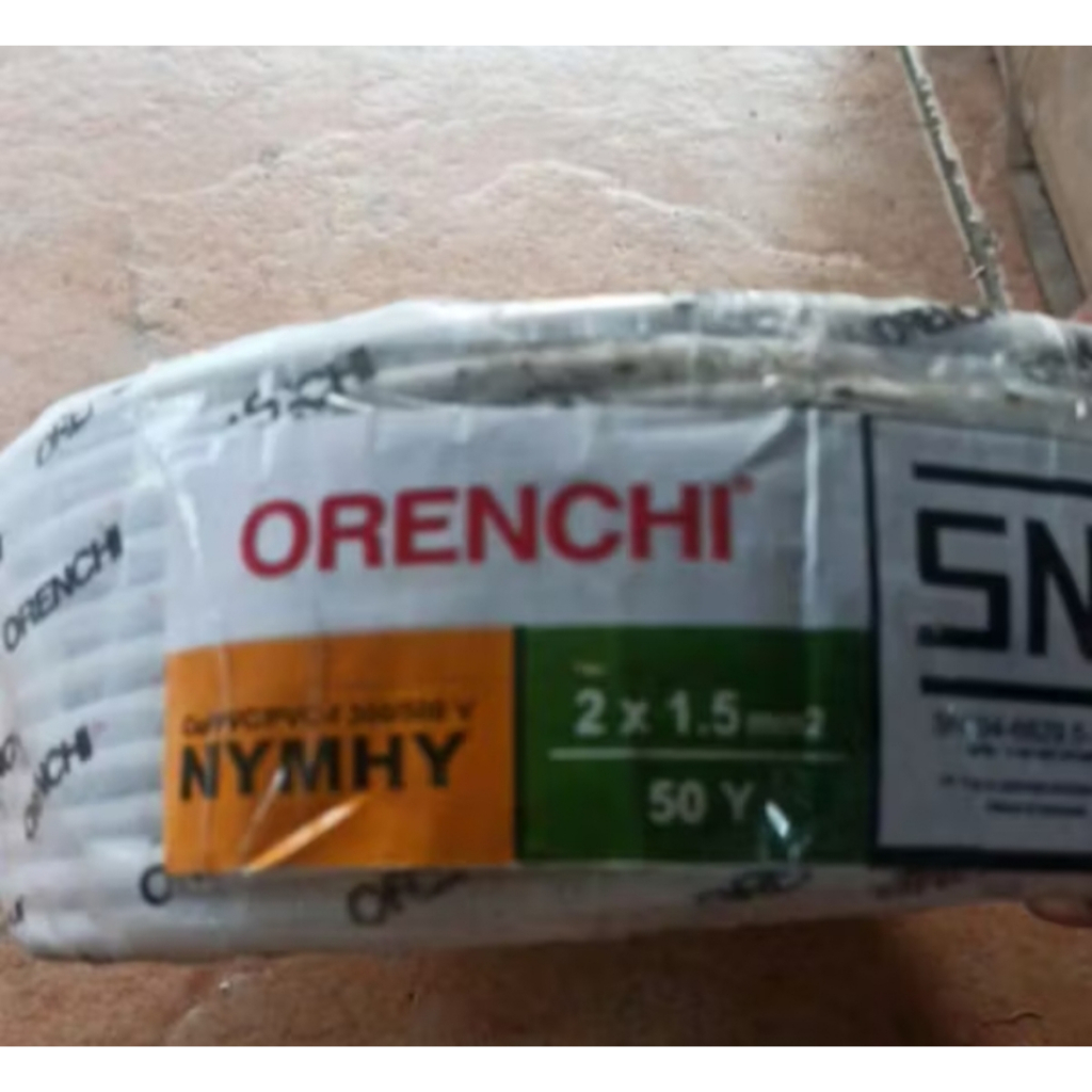 kabel listrik serabut orenchi nymhy 2x1.5 50 y