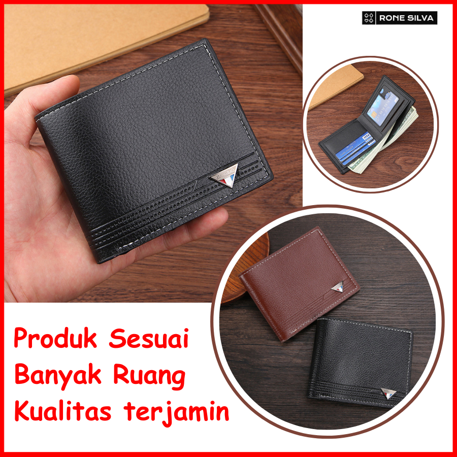 Dompet Lipat Laki2  Kulit Pria Banyak Slot Cowok Kecil Ori Atm Ktp Bapak Terbaru Simpel Genggam Prem