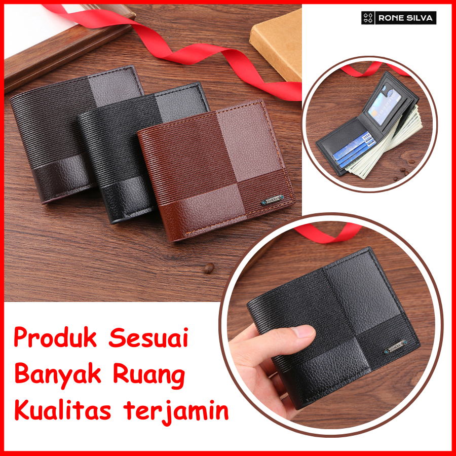 Dompet Pria Kulit Lipat Cowok Kecil Ori Laki2 Banyak Slot Atm Ktp Bapak Terbaru Simpel Genggam Premi