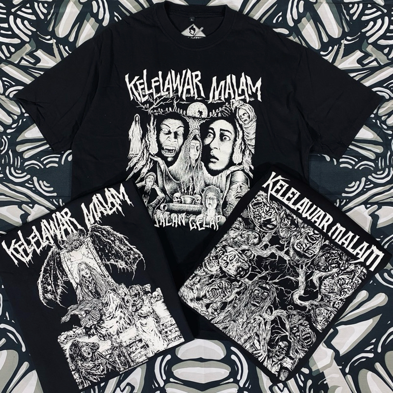 T-shirt  / kaos band borongan ( kelelawar malam ) reaping death , self titied , jalan gelapnb