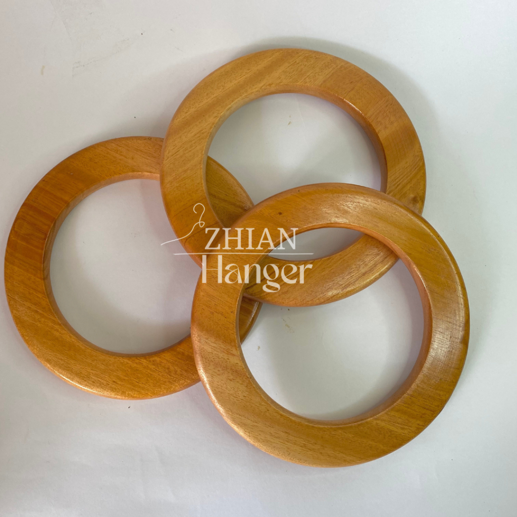 Handle Kayu / Gagang Tas Kayu Ring Bulat Super Premium Ukuran 13Cm