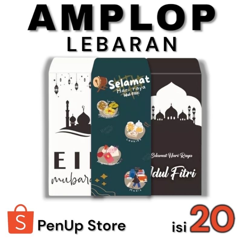 

isi 20 Amplop lebaran besar angpau thr hari raya amplop panjang lucu