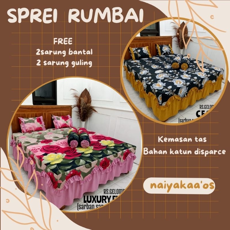 SPREI RUMBAI SUSUN GELOMBANG  | sprei rumbai susun 160 180 | seprei rumbai susun gelombang 180x200 |