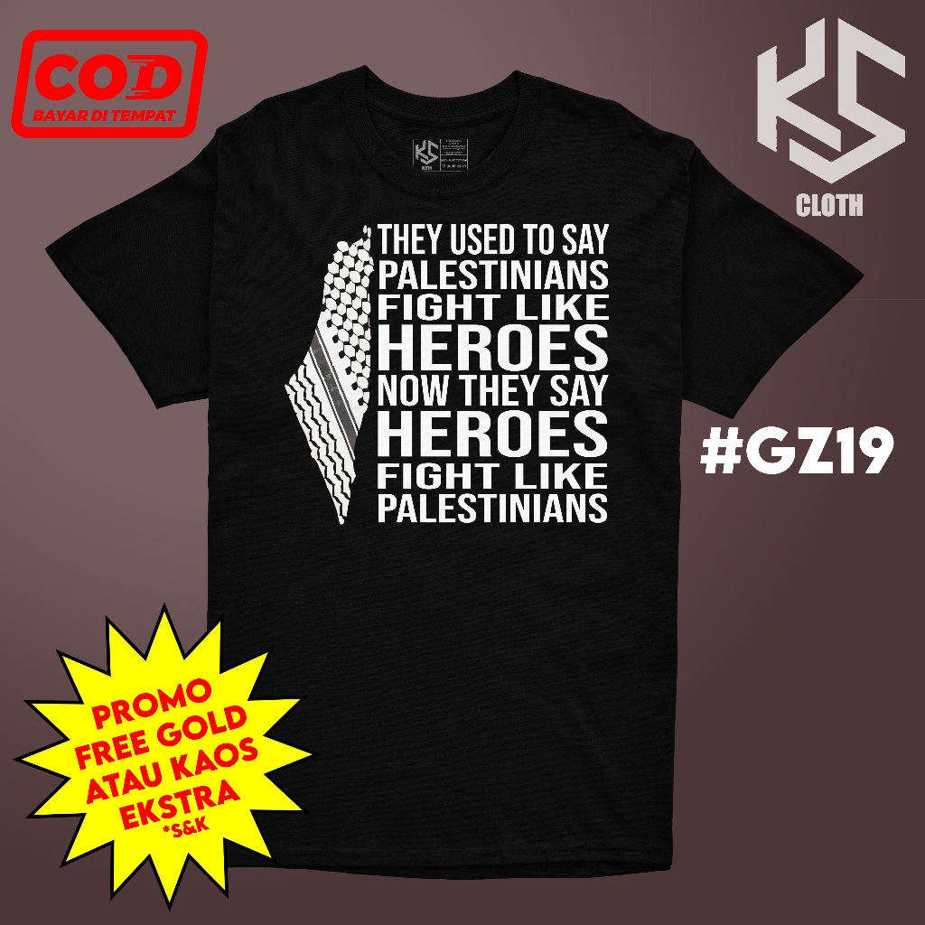 Kaos Free Palestine / Kaos Keren / Kaos Palestina