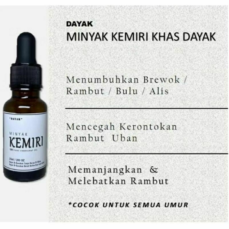 Minyak kemiri penumbuh rambut Asli kalimantan