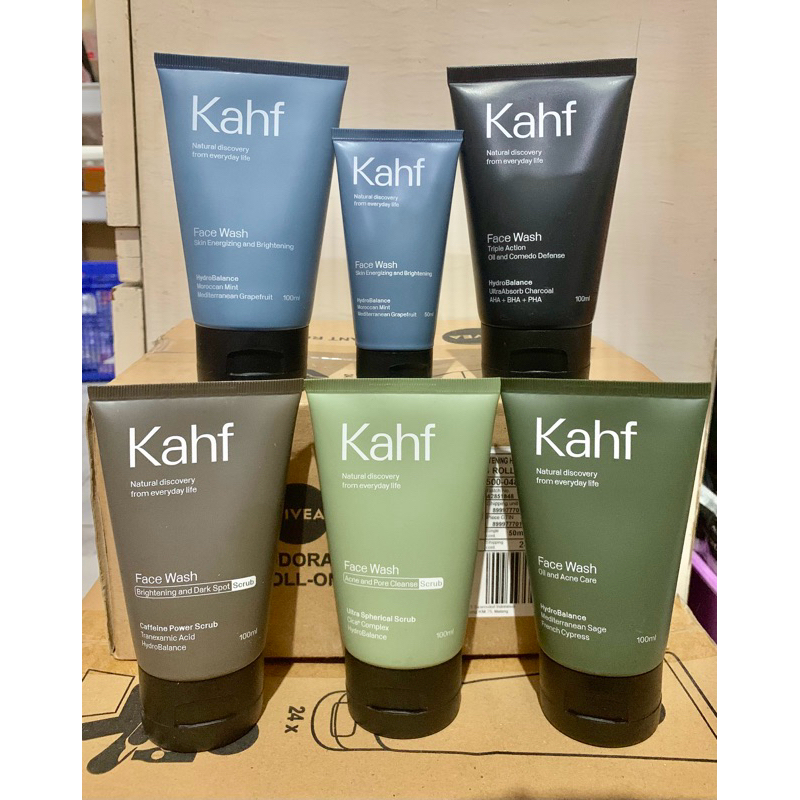 KAHF SABUN WAJAH 100ML KAHF FACIAL WASH 100ML KAHF FACIAL WASH 50ML KAHF HIJAU KAHF BIRU KAHF COKLAT