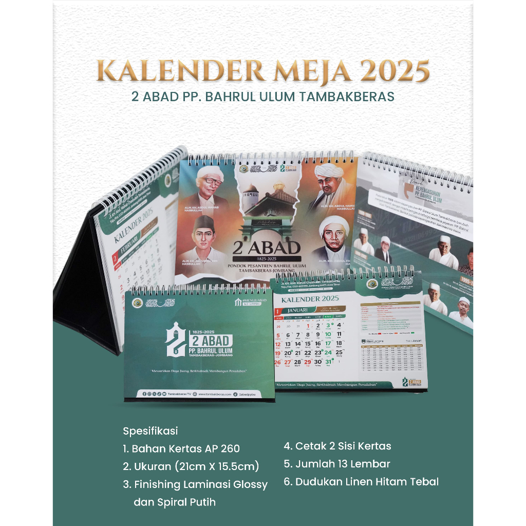

Kalender Meja 2025 "2 Abad PP. BAHRUL ULUM TAMBAKBERAS