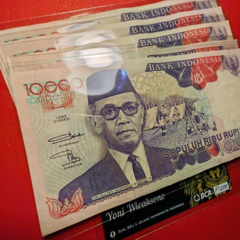 10000 rupiah tahun 1992 masih bagus ory asli