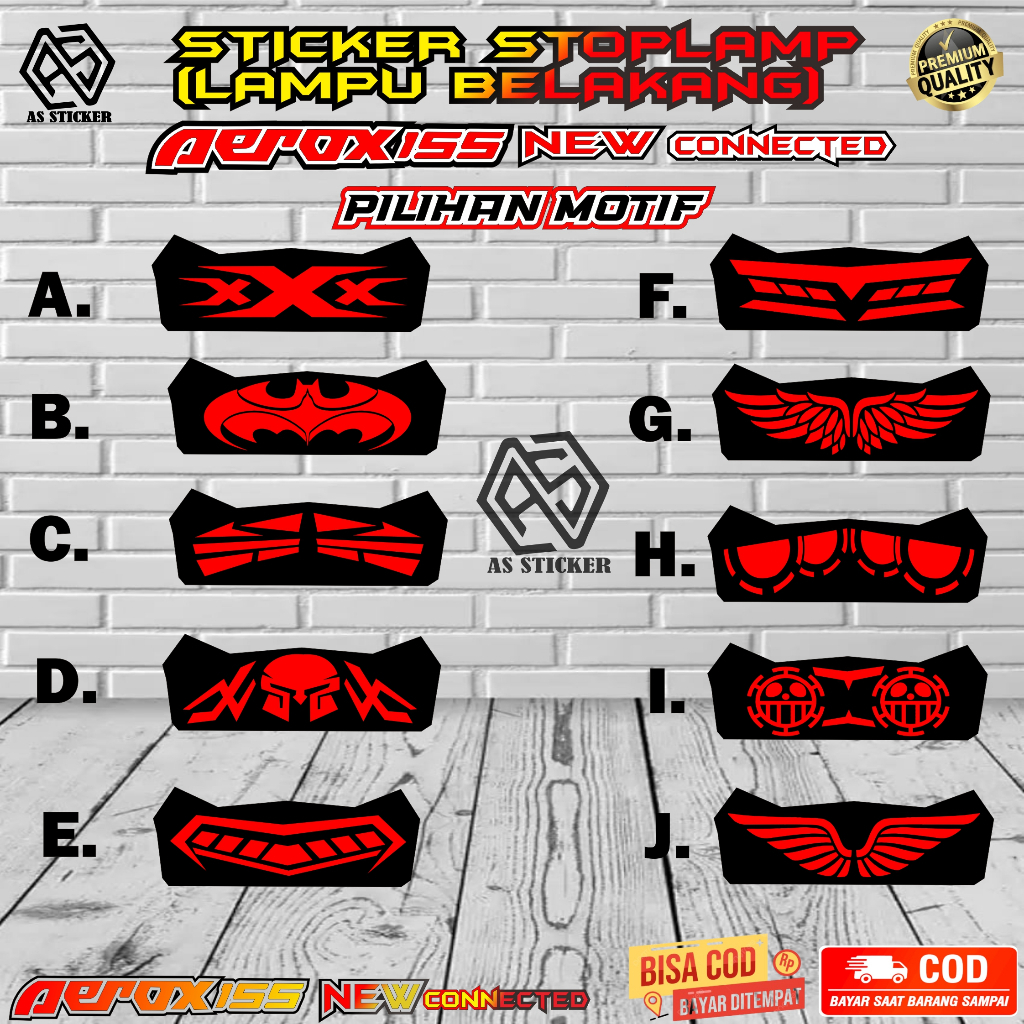 STICKER STOPLAMP AEROX NEW 155 CONNECTED / CUTTING STICKER STOPLAMP LAMPU BELAKANG AEROX 155 NEW