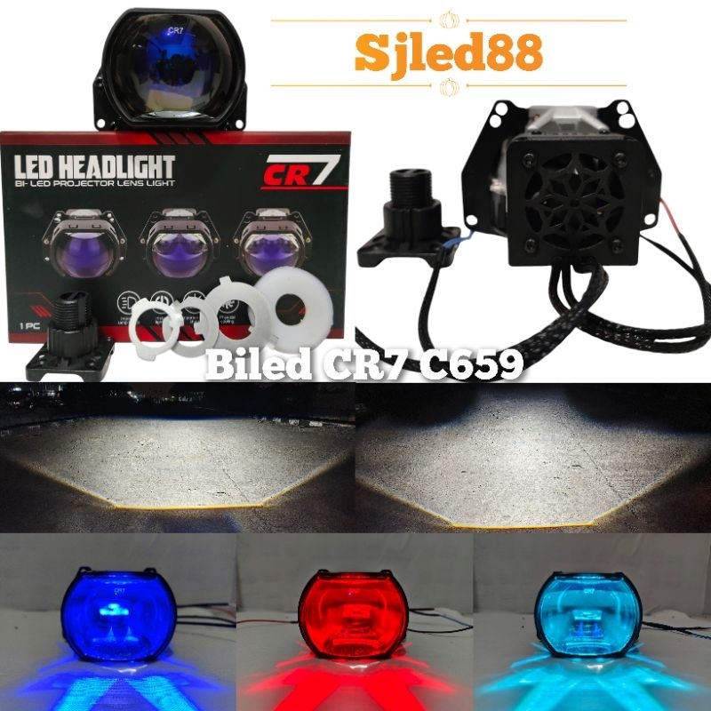 Lampu utama Biled CR7 C659 - Biled 3inc Blue Lens